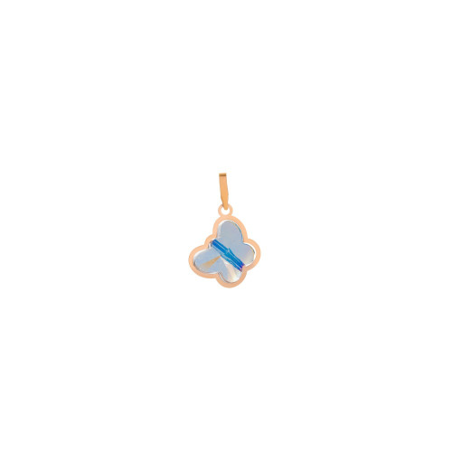 پلاک طلا ۱۸ عیار طرح پروانه سواروسکی (Swarovski)